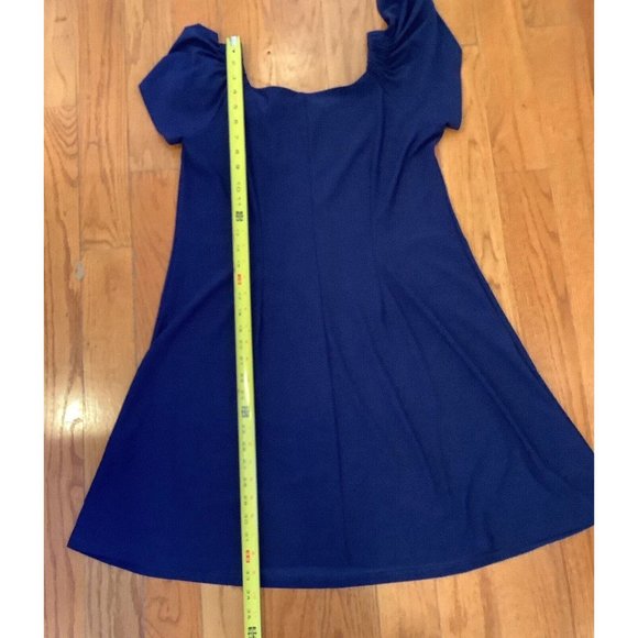 Signature By Robbie Bee Dress Size Small Blue Square Neck Or Off Shoulders Shift - Picture 9 of 13